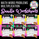 Math Word problems in Multiplication Bundle Worksheets Grade 3