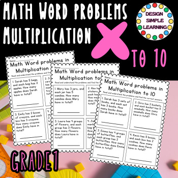 Preview of Math Word problems in Multiplication to 10 grade1