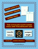 Math Words: Word Wall and Vocabulary Activities Pack