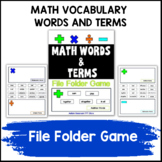 Math Words and Terms File Folder Game