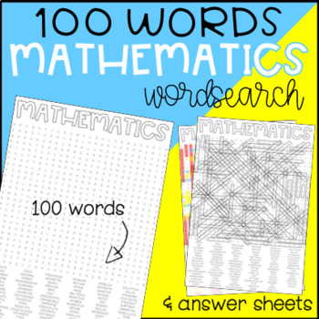 Preview of Math Wordsearch (Mathematics / Maths)