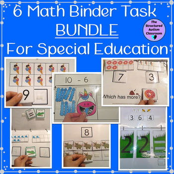 Preview of Math Work Binder Bundle for Autism and Special Education (6 Binders)