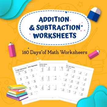 Preview of Addition & Subtraction Worksheets,  Free Math Worksheets