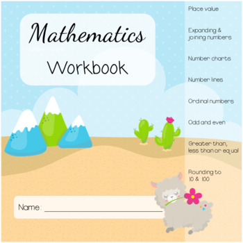 Preview of Math Workbook Number Work Revision Worksheets Notes Beginning of the year assess