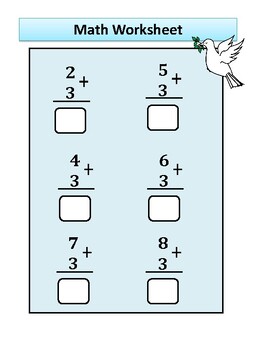 Preview of Math Worksheet : Adding number  in ones digit