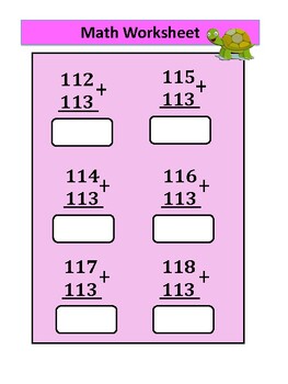 Preview of Math Worksheet : Adding numbers in hundreds digits