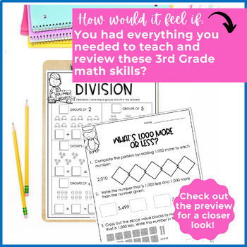 Math Worksheet Bundle Pack |Rounding, Multiplication, Division