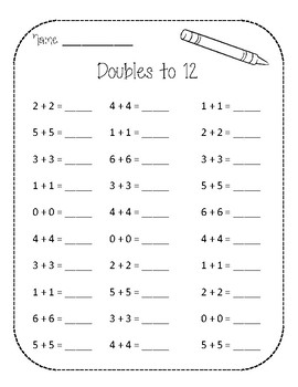 Doubles Addition For Numbers 10-18 by Teaching to Firsties | TPT