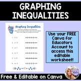 Math Worksheet - Graphing Inequalities on a Number Line - 