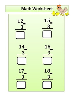 Preview of Math Worksheet : Minus number  in tens digit