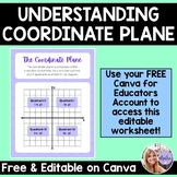 Math Worksheet - The Coordinate Plane - Poster/Guide Sheet