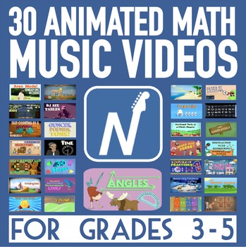 Preview of 30 Math Song & Music Video Animations [HD 720p] - For 3rd-5th Grade