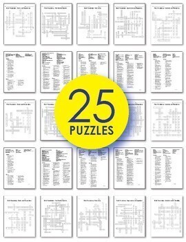 8th Grade Math Vocabulary Crossword Puzzles by The Illustrated Classroom