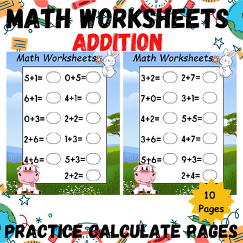 Preview of Math Worksheets(Addition)Practice Calculate Pages