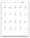 Math Worksheets: Addition & Subtraction, Mixed: 1 (20 per page)