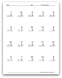 Math Worksheets: Addition & Subtraction, Mixed: 6 (20 per page)