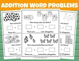 Math Worksheets Addition Word Problems Kindergarten First Grade