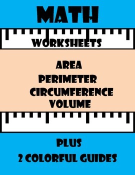 Preview of Math Worksheets-Area, Perimeter, and Circumference
