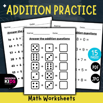 Preview of Math Worksheets Autism: Addition Practice