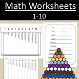 Math Worksheets Bead Stairs Bars Montessori Preschool 1-10
