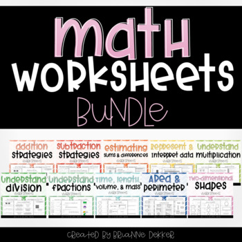 Preview of Math Worksheets Bundle