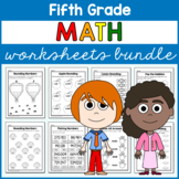 Math Worksheets Bundle Fifth Grade | No Prep Printables | 