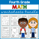 Math Worksheets Bundle Fourth Grade | No Prep Printables |