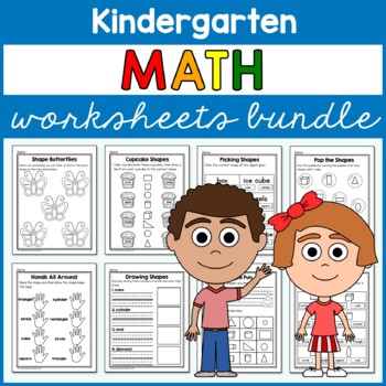 Preview of Math Worksheets Bundle Kindergarten | No Prep Printables | Math Facts | 30% off