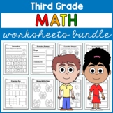 Math Worksheets Bundle Third Grade | No Prep Printables | 