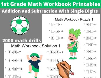 Preview of Math Worksheets - Bundle of 2000 Printable Math Drills, Addition & Subtraction