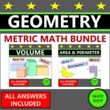 Math Worksheets Composite Shapes Geometry Area Perimeter V