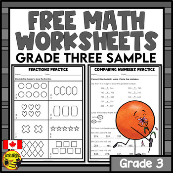free math worksheets grade 3 sample by brain ninjas tpt