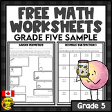 Math Worksheets Grade 5 Sample