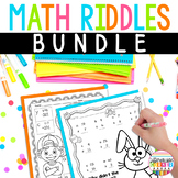 3rd & 4th Grade Math Riddles Worksheets Holiday & Seasonal Bundle