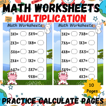 Preview of Math Worksheets(Multiplication)Practice Calculate Pages