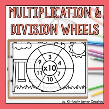 math worksheets multiplication and division wheels coloring tpt