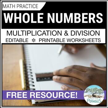 Preview of Multiplication & Division of Whole Numbers worksheets - 1 digit 2 digit