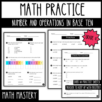 Preview of Math Worksheets | Number And Operations In Base Ten | End of Year Practice
