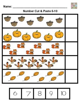 Math Worksheets - Numbers 1-10 - Fall/Thanksgiving Theme | TpT