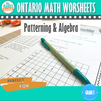 Preview of Math Worksheets | Patterning and Algebra | Gr 5 Ontario Curriculum