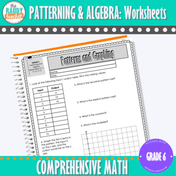 Preview of Math Worksheets | Patterning and Algebra | Gr 6 Ontario Curriculum