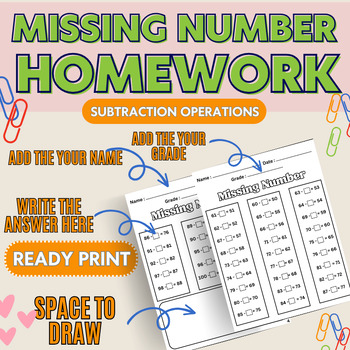Preview of Math Worksheets: Printable, Instant Download, Addition & Subtraction Practice