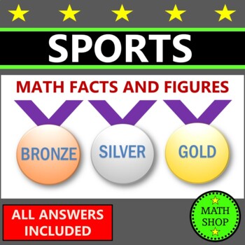 Preview of Math Worksheets Sports Day Gold Silver Bronze Themed Math