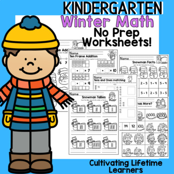 Preview of Math Worksheets Winter Addition and subtraction worksheets