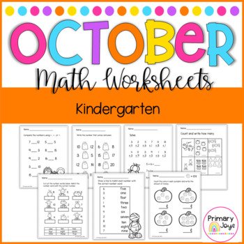 Preview of Math Worksheets for Kindergarten - October