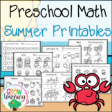 Math Worksheets for Pre-K - Summer - Morning Work, Indepen