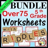 Preview of Math Riddle Worksheets Fifth Grade Math Activities Over 80 Riddle Worksheets!