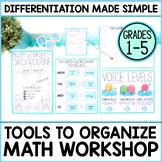 Math Workshop Toolkit to Organize Centers - Editable Schedules, Rubrics, Posters