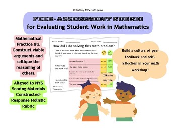 Preview of Math Workshop Peer-Assessment Rubric for Evaluating Student Work in Math MP.3
