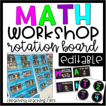 Preview of Math Workshop Rotation Board {EDITABLE}